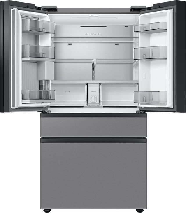 Samsung Bespoke 28.8 Cu. Ft. Pre-Built Stainless Steel Panel French Door Refrigerator -2