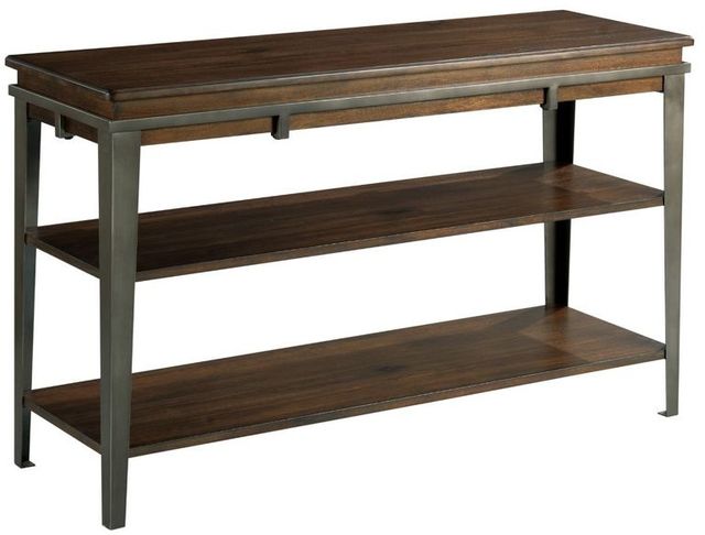 Hammary® Composite Espresso Sofa Table with Antique Nickel Frame-0