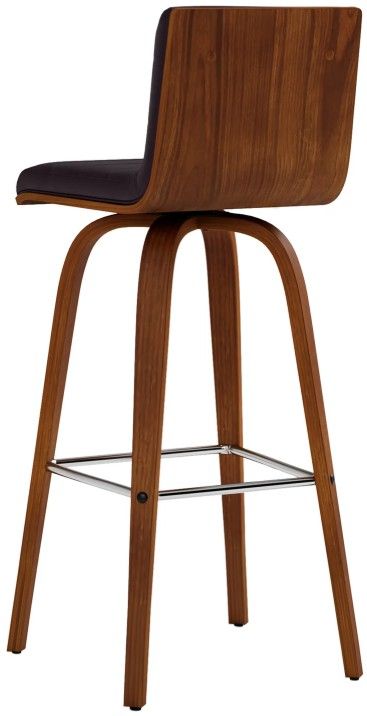 Armen Living Vienna 3-Piece Brown/Walnut Swivel Barstool Set-4