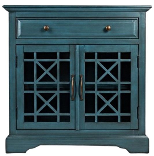 Jofran Inc. Craftsman Antique Blue 32" Accent Chest-2