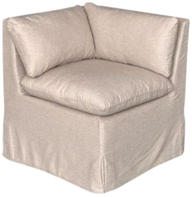 Nest Home Collections Paris Beige Tweed/Gray Wash Corner Bench-0