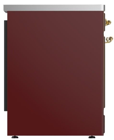Ilve® Majestic III 30" Burgundy Pro Style Induction Range with Solid Door and Brass Trim-2
