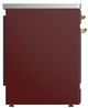 Ilve® Majestic III 30" Burgundy Pro Style Induction Range with Solid Door and Brass Trim-2