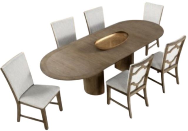Furniture of America® Clements 7-Piece Gray/Oak Dining Set-0