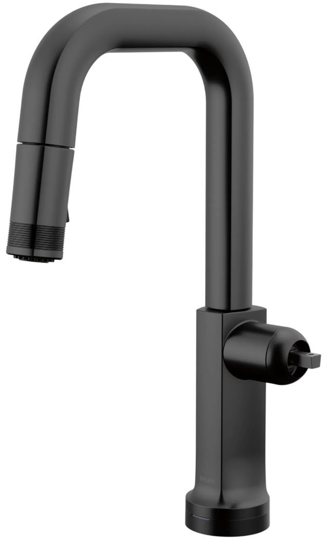 Brizo Kintsu® Matte Black SmartTouch® Pull-Down Prep Faucet with SquareSpout-0