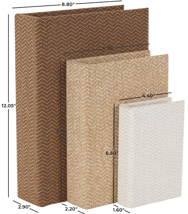 Deco Marche 3-Piece Multi-Colored Storage Book Box Set-3