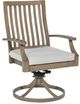 Signature Design by Ashley® Rainier Ranch 2-Piece Beige/Brown Aluminum/Nuvella Outdoor Swivel Chair-1