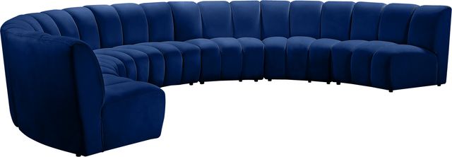 Meridian Furniture Infinity 7-Piece Navy Velvet Modular Sectional-2