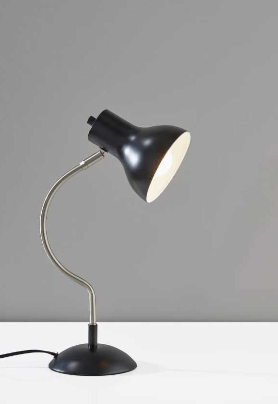 Adesso® Elmhurst Black/Brushed Steel Desk Lamp-3