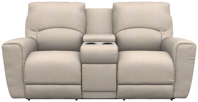 La-Z-Boy® Cassian Sand Manual Reclining Loveseat with Console-1