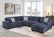 Open FURNITURE Raleigh 4-Piece Aden Denim Sleeper Sectional-0