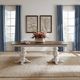 Liberty Furniture Magnolia Manor Weathered Bark Double Pedestal Dining Table with Antique White Base-2