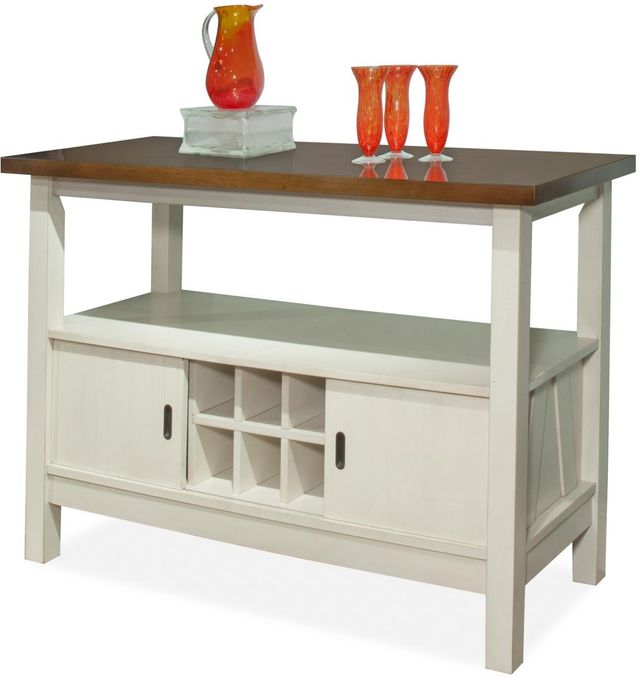 Bernards Winslow Farmhouse Cherry Dining Server with White Base-0