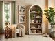 Sunny Designs™ Logan Marble White/Oak Grove Arched Bookcase-1
