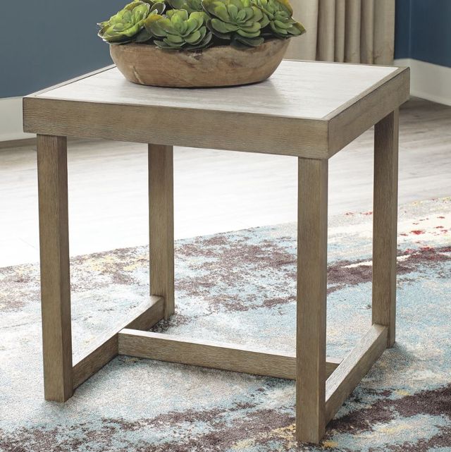 Signature Design by Ashley® Challene Light Gray Square End Table-3