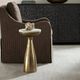 Uttermost® Torin White Indoor-Outdoor Drink Table with Antique Brass Base-1