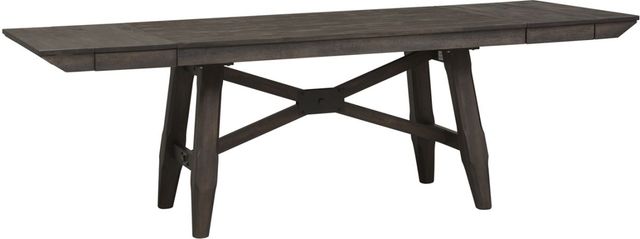Liberty Furniture Double Bridge 6-Piece Dark Chestnut/Gray Trestle Table Set-1