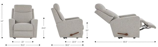La-Z-Boy® Emmons Pewter Leather Manual Wall Recliner-2