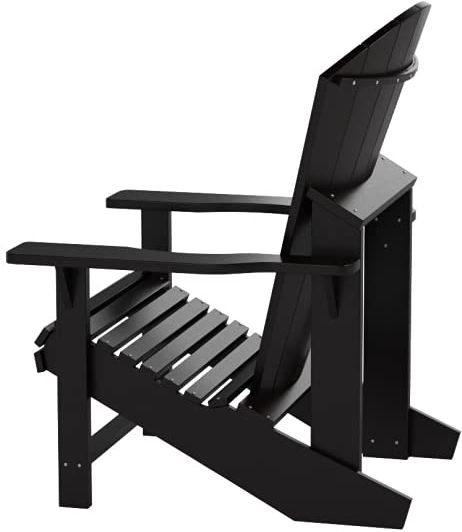 C.R. Plastic Generation Line Black Classic Adirondack Outdoor Chair-2