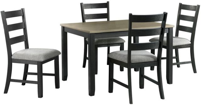 Elements International Martin 5-Piece Black/Gray Dining Set-0