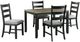 Elements International Martin 5-Piece Black/Gray Dining Set-0