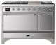 Ilve® Majestic III 48" Stainless Steel Pro Style Dual Fuel Liquid Propane Range with 8 Burners and Chrome Trim-0