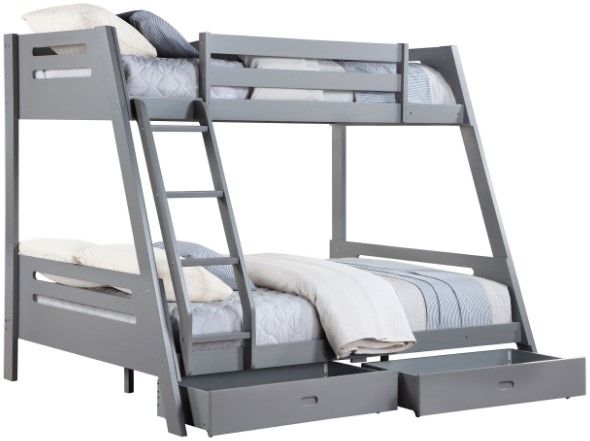 Coaster® Trisha Grey Twin Over Full Bunk Bed with Storage Drawers-0