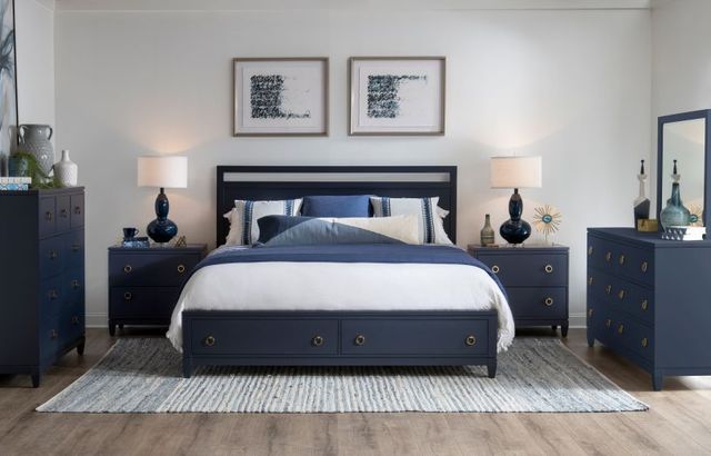 Legacy Classic Summerland Inkwell Blue Queen Panel Storage Bed-1