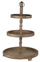 A & B Home Weathered Brown Round Three-Tiered Serving Tray-0