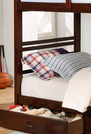 Furniture of America® California IV Dark Walnut Twin/Twin Bunk Bed-1