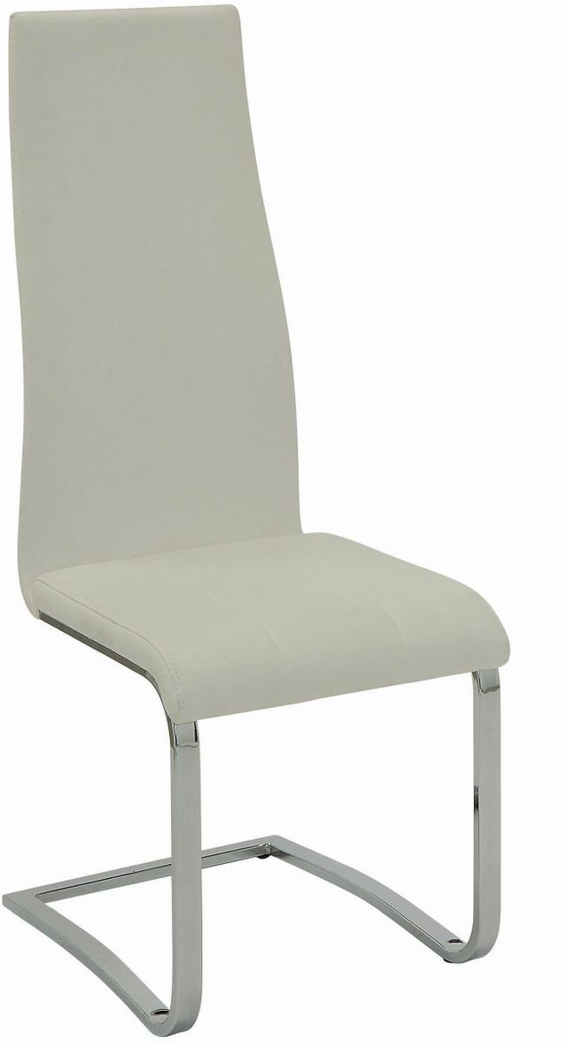 Coaster® Montclair 4-Piece White/Chrome High Back Dining Chairs-1