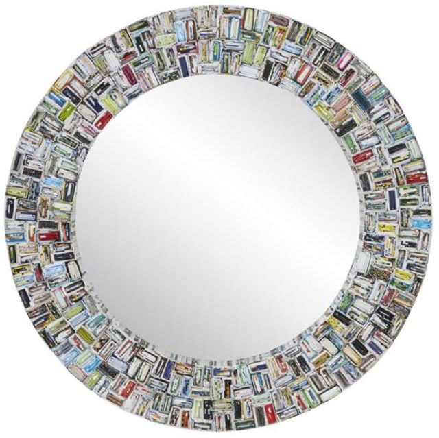 Deco Marche Multi Colored Recycled Magazine Frame Wall Mirror-1