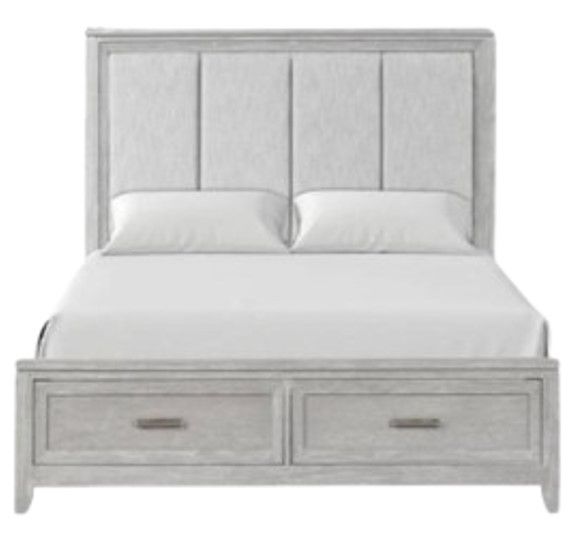 New Classic® Home Furnishings Fiona Mist Gray Queen Panel Storage Bed-2