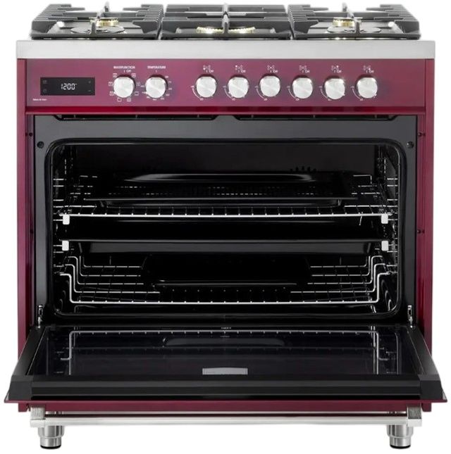 Verona® Ultima 36" Burgundy Pro Style Dual Fuel Range-1