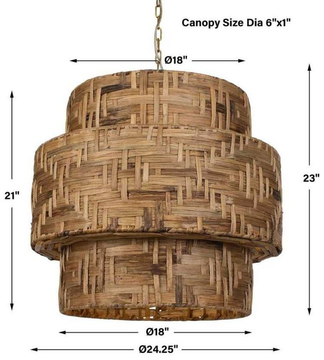 Uttermost® Water Hyacinth Natural Woven Pendant-2