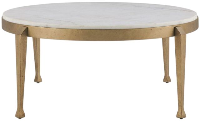 Uttermost® Tylan Brass/White Round Marble Coffee Table-4