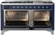 Ilve® Majestic III 60" Midnight Blue Pro Style Dual Fuel Liquid Propane Range with Triple Glass Door and Chrome Trim-4