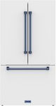 Thor Kitchen Gordon Ramsay Series 36" White French Door Counter Depth Refrigerator with Ice Maker & Blue Hardware-0