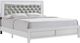 Elements International Belinda White King Panel Bed-0