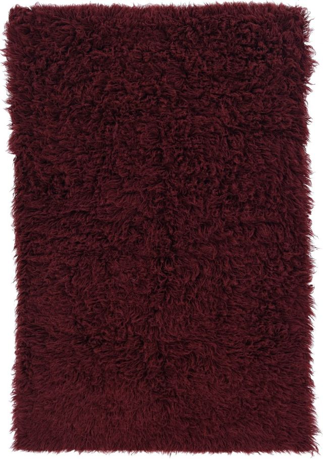 Linon Flokati Burgundy 5'x8' Area Rug-0