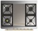 Ilve® Majestic III 36" Glossy Black Pro Style Dual Fuel Liquid Propane Range with Triple Glass Door and Brass Trim-2