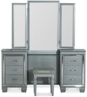 Allura Silver 3-Pc Vanity Set