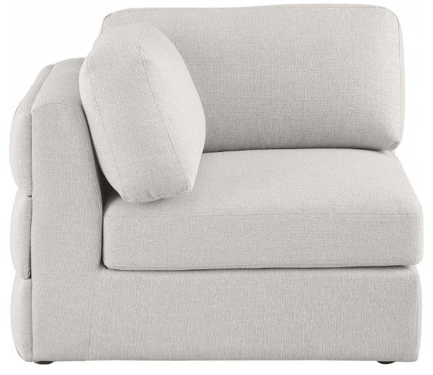 Meridian Furniture Beckham Beige Linen Polyester Modular Corner Chair-1