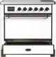 Ilve® Majestic III 36" White Pro Style Induction Range with Solid Door and Burnished Trim-2