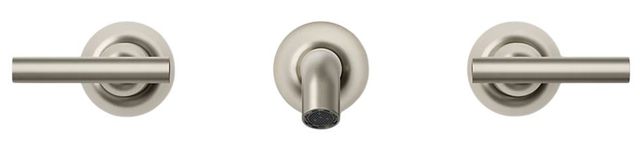 KOHLER® Purist® Vibrant Brushed Nickel Wall-Mount Bathroom Sink Faucet Trim with Lever Handles-1