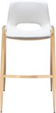 Zuo Modern Desi White & Gold Barstool Chair-2