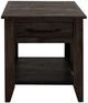 International Furniture Direct Dark Teak Black End Table-1