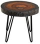 International Furniture Direct Parota Epoxy Stained Brown End Table with Black Base-2