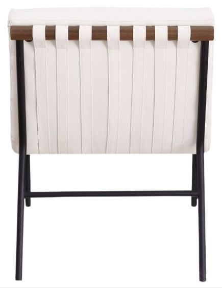 Meridian Furniture Burke Cream/Black Vegan Leather Accent Chair-3