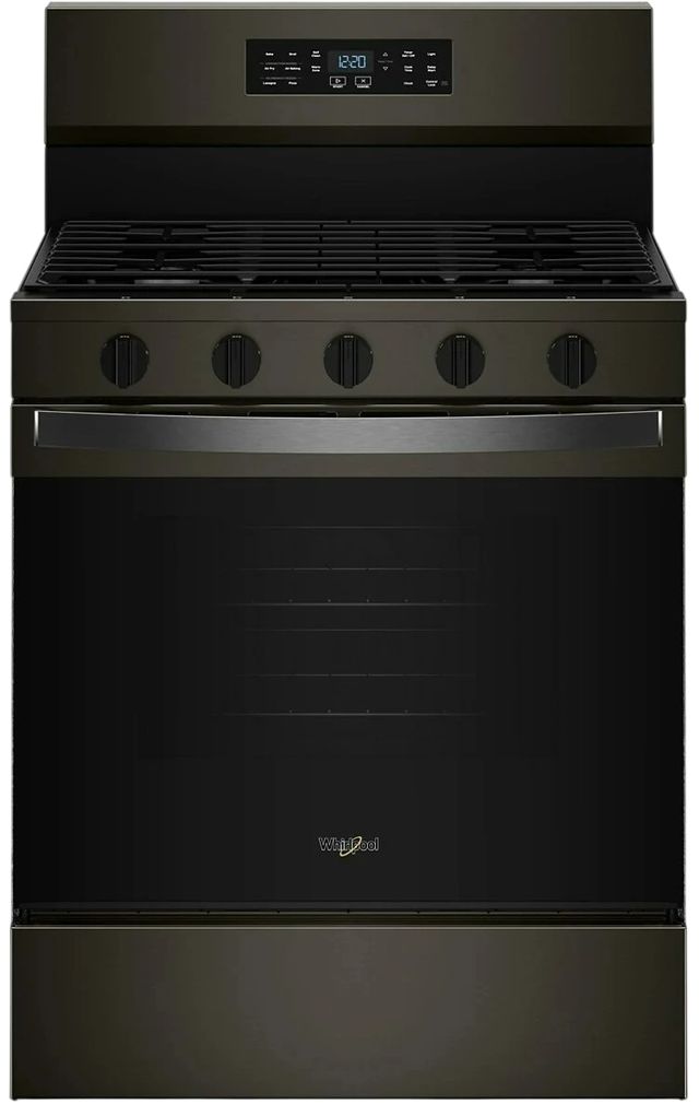 Whirlpool® 30" Black Stainless Steel Freestanding Gas Range with Air Cooking Technology-0